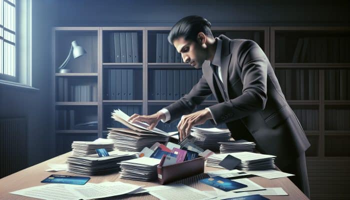 Evaluating Debt Consolidation Loan Offers in the UK | DCL Evaluating Debt Consolidation Loan Offers in the UK: A person consolidating credit cards and loan documents into an organised folder.