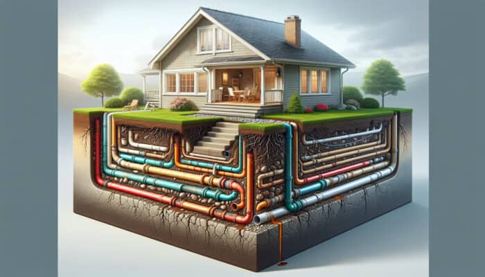 Diagram illustrating common issues with weeping tile systems including clogs, cracks, improper installation, and root intrusion.