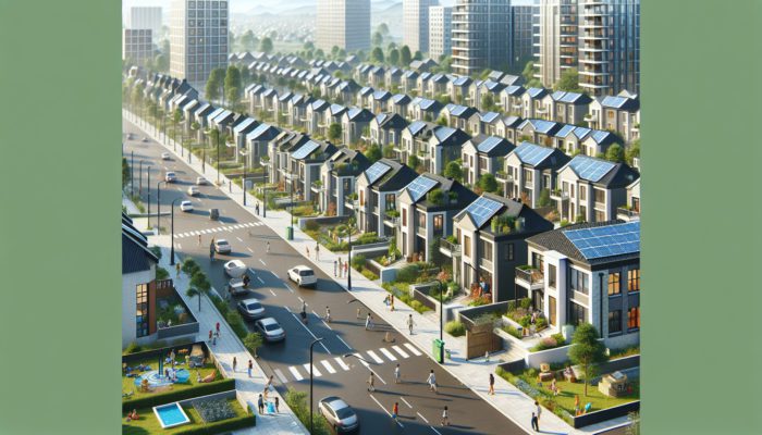 A diverse neighbourhood with affordable and upscale homes, showing varying activity levels and signs of local taxes and utility costs.